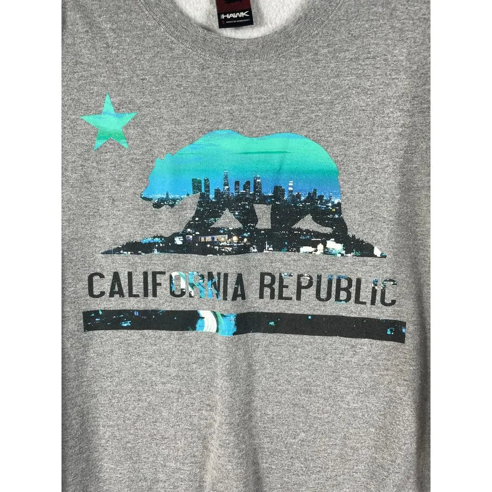 Hawk California Republic Gray Sweatshirt Mens Size S